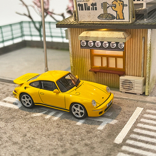 Almost Real 1:64 保时捷RUF 黄鸟 911 改装版 合金汽车模型 收藏
