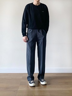 UAZC 早秋春夏百搭高级感男款中缝西裤男女直筒裤休闲裤子