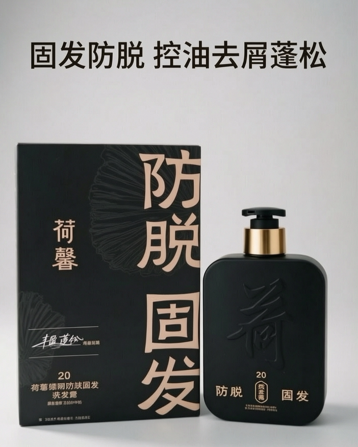 荷馨防脱洗发水固发白参菌防断强韧发根何首乌保湿控油洗头膏去屑