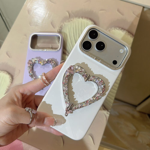 明星同款轻奢圆舞曲iPhone1817ProMax手机壳17Pro原创珠宝支架带手机水钻爱心支架真液态硅胶耐脏款全包保护8
