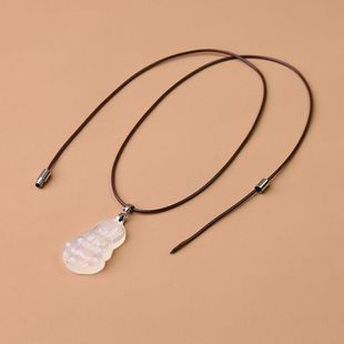 1.5mm蜡皮绳水晶玉石锁zy珠横穿项链绳子锁骨链吊坠挂绳可修剪