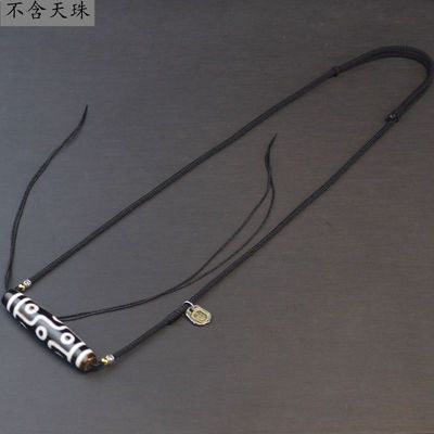 天珠挂绳横穿孔扎基拉母小吊牌挂件项链绳锁骨链半成品可调节西藏