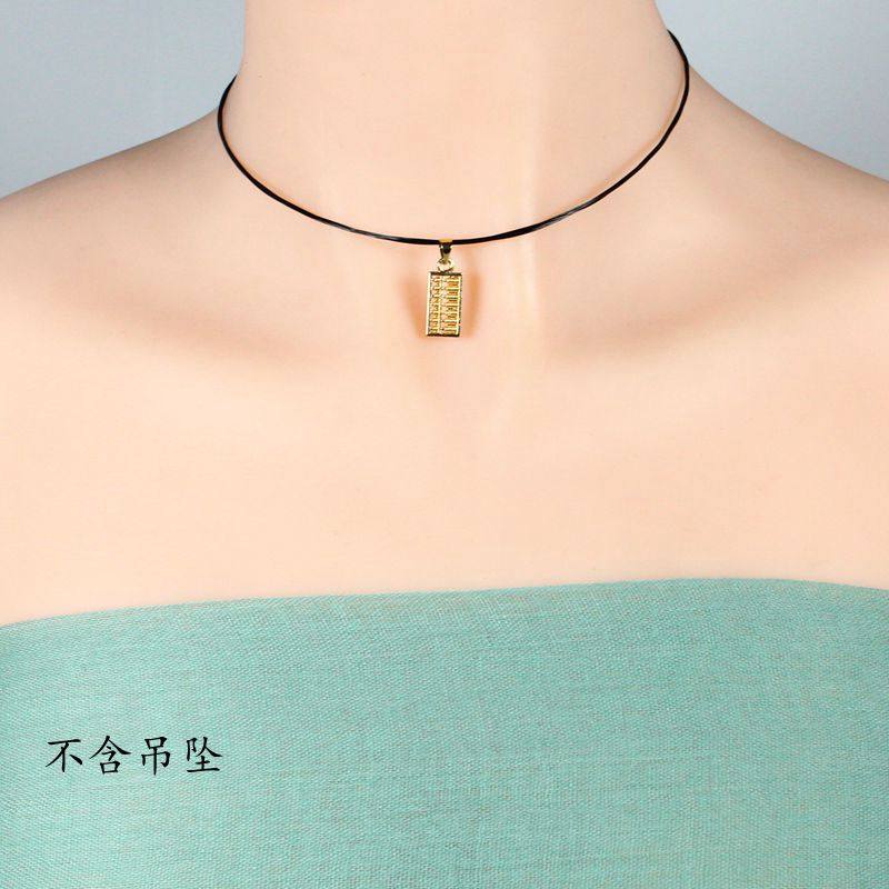 百搭颈链日本进口软钢丝项圈吊坠绳短项链锁骨链绳子不掉色女黑色