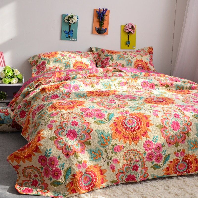欧式田园衍缝全棉绗缝被美式床盖三件套空调被夏凉被双人床品床单|ruв категории постельные принадлежности, слое покрытия - от Buy2taobao.com для оказания профессиональной услуги покупки агента Taobao