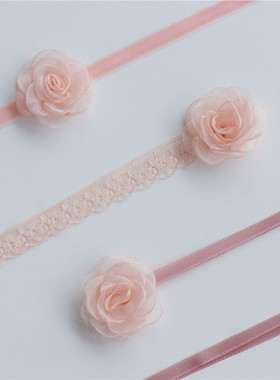 系带项圈choker蕾丝颈带女温婉