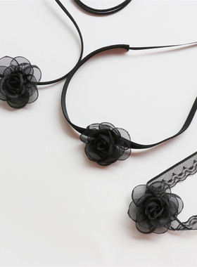 舞动黑色系带气质款日常出街项链