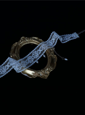 气质白蕾丝choker遮颈纹淡水珍珠