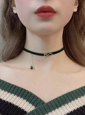 项链拍三免一春日限定绿色气质