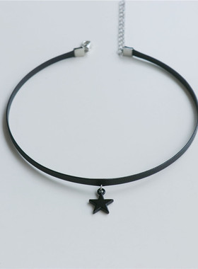 黑色五角星合金细蜡绳女简约百搭