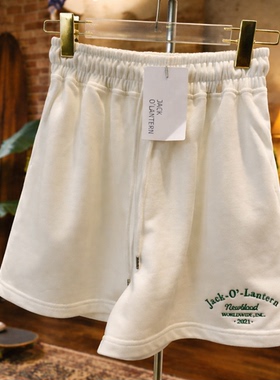 美式校园运动短裤小绣花女短款五分裤小众休闲裤子潮