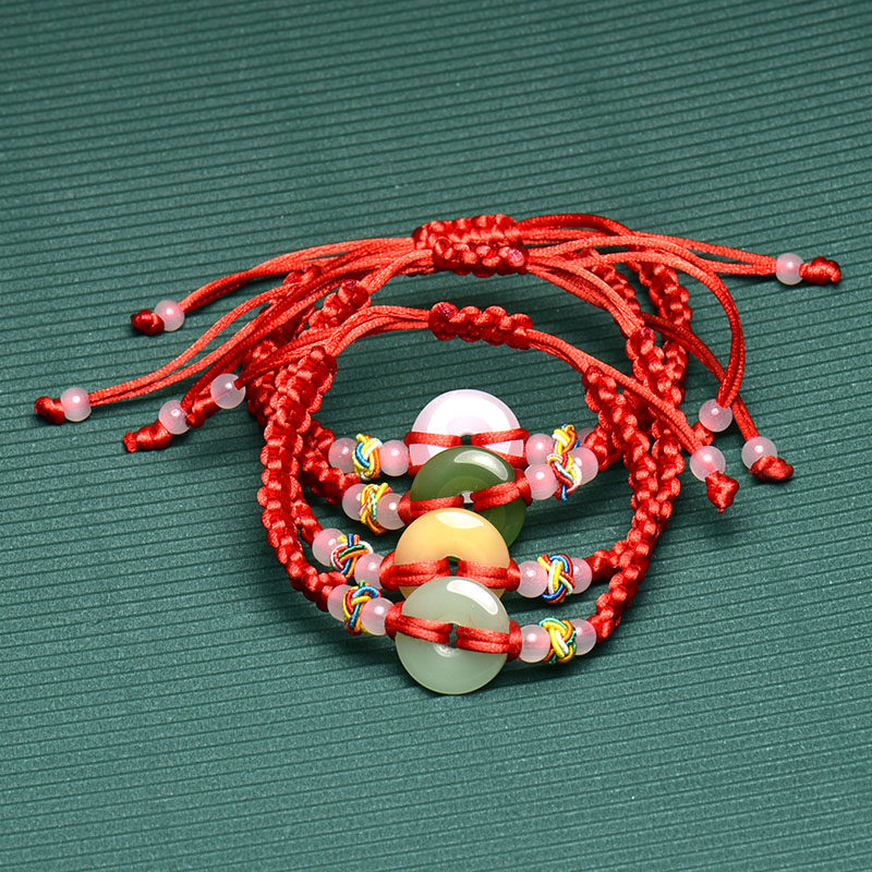 平安扣红绳手链手工编织玉石平安扣手链,饰品/流行首饰/时尚饰品新,手链,淘宝优惠券,粉丝福利购,淘宝优惠卷