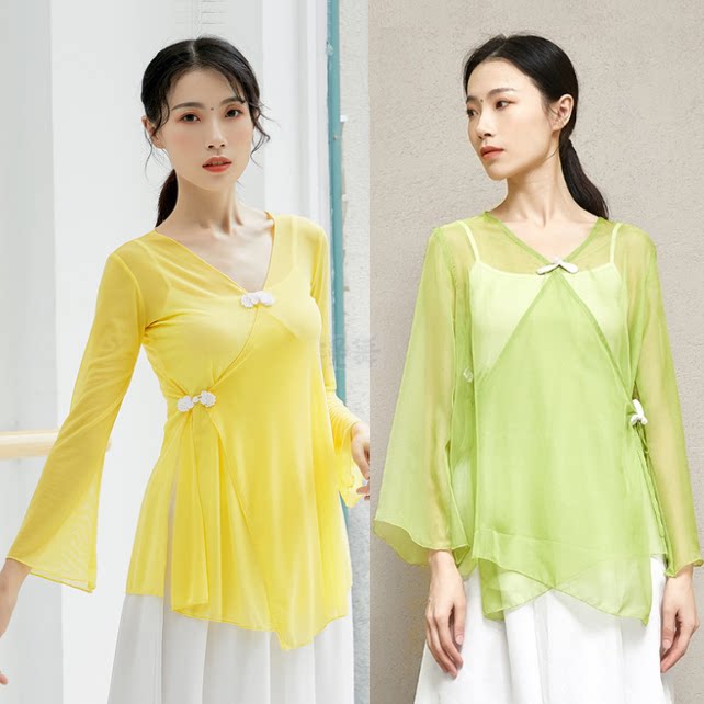 中国古典舞蹈练功服身韵纱衣成人