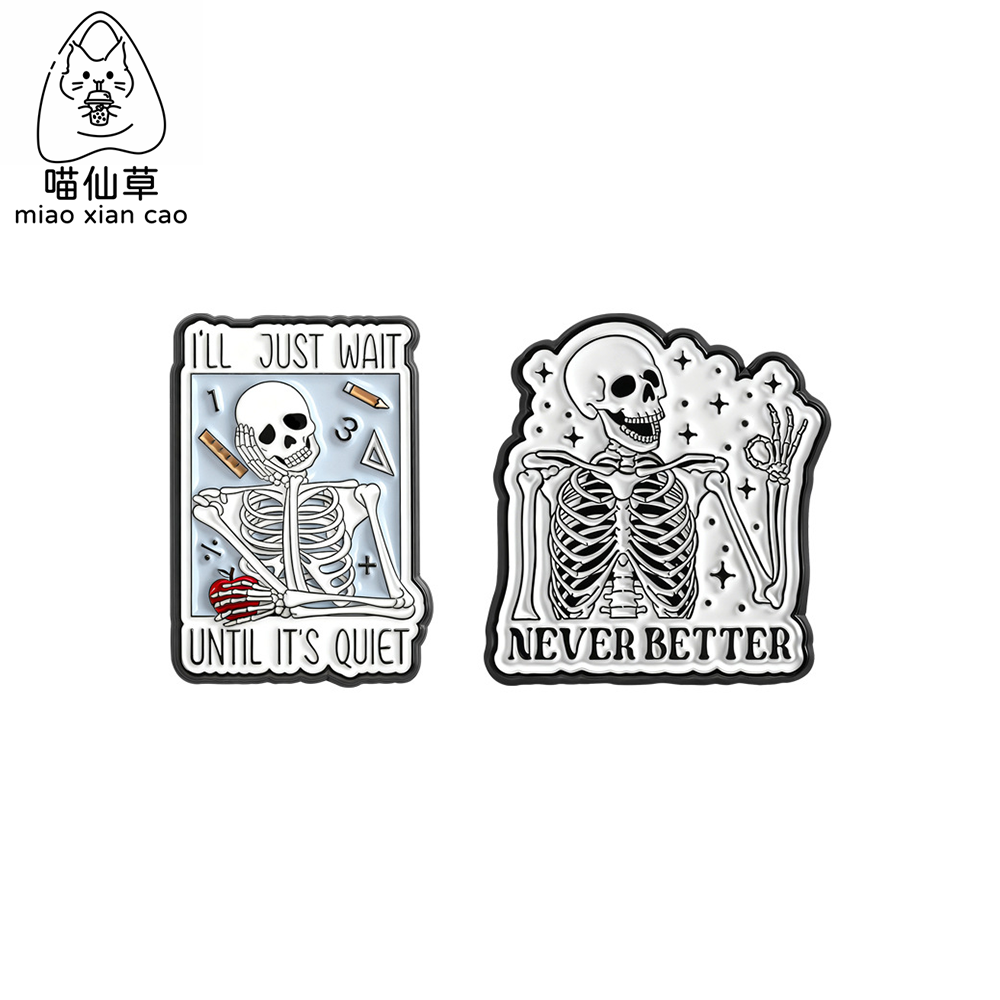 创意个性黑白骷髅徽章胸针饰品