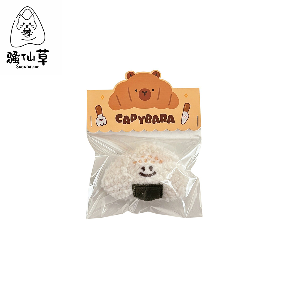 可爱白色饭团胸针珠珠链挂链