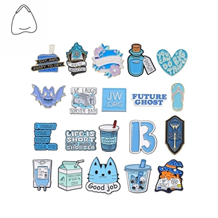 夏日蓝色金属烤漆徽章胸针配饰小猫爱心吊水医疗胸针饰品衣服装 饰