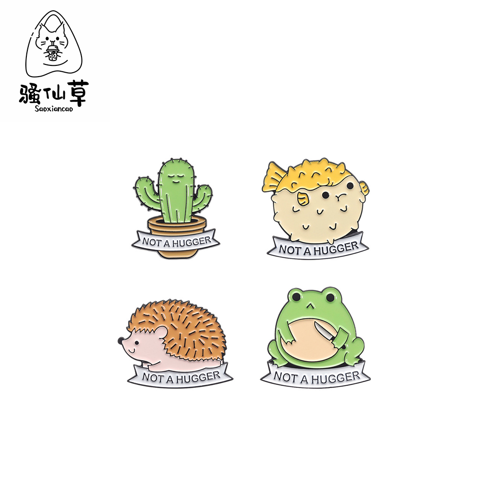 可爱动物小情绪金属徽章胸针配饰