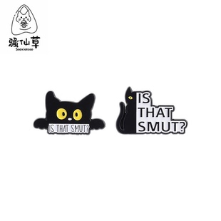 饰品 卡通可爱黑色猫咪金属烤漆徽章胸针躲猫猫英文字母胸章衣服装