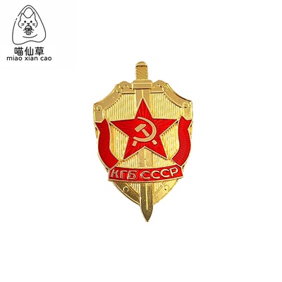 创意红色五星合金徽章胸针饰品