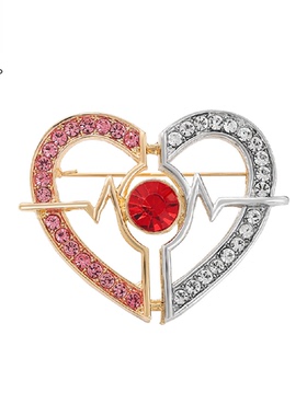 2026情人节红色爱心金属徽章胸针精致女士大衣西服胸章胸花装饰品