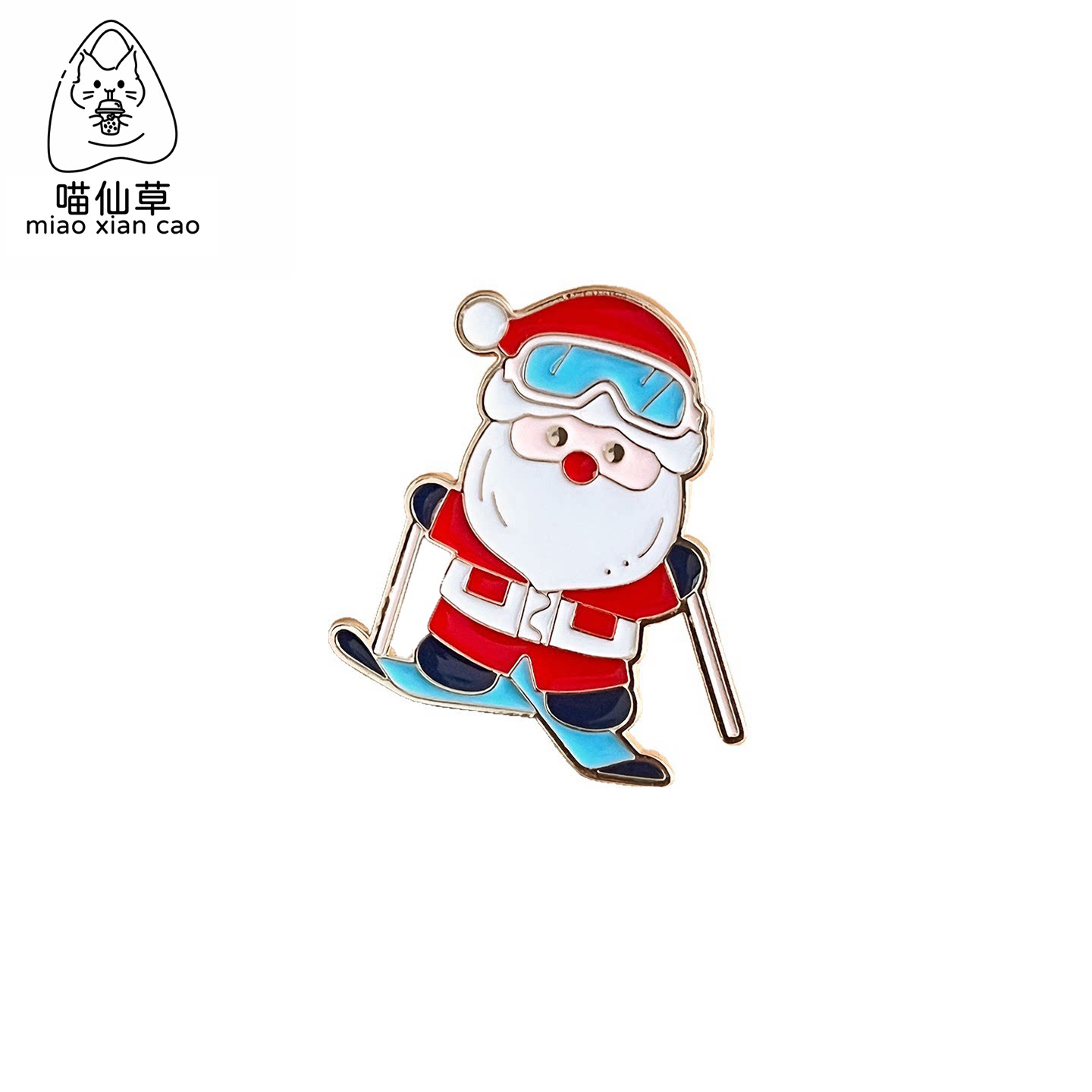 圣诞节滑雪圣诞老人金属徽章胸针麋鹿姜饼人圣诞树雪人胸章装饰品