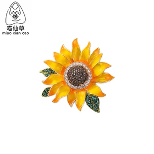 向日葵金属徽章胸针配饰精致女士西装大衣胸花花卉花朵胸章衣饰品