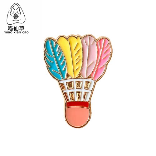 创意羽毛球乒乓球合金徽章胸针