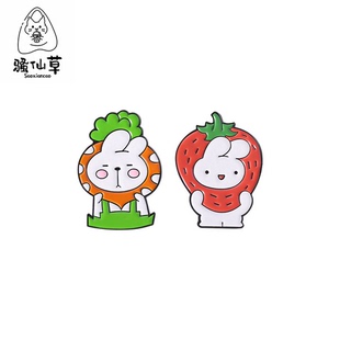 饰品 可爱卡通草莓胡萝卜兔子金属烤漆徽章胸针配饰动物胸章衣服装