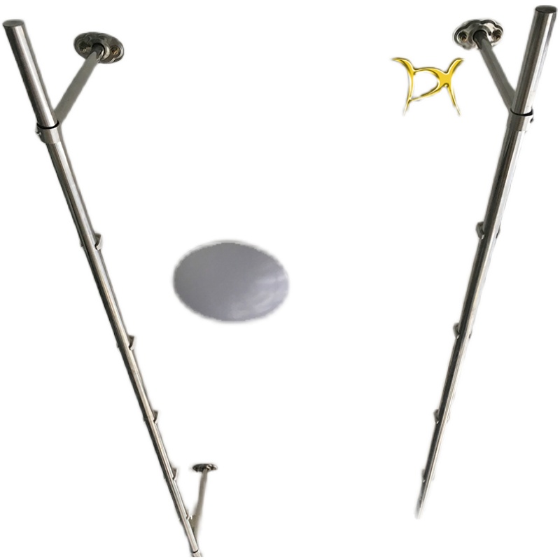 304不锈钢阳台固定式防风晾衣杆加厚双杆晒衣架墙顶吊座挂衣勾