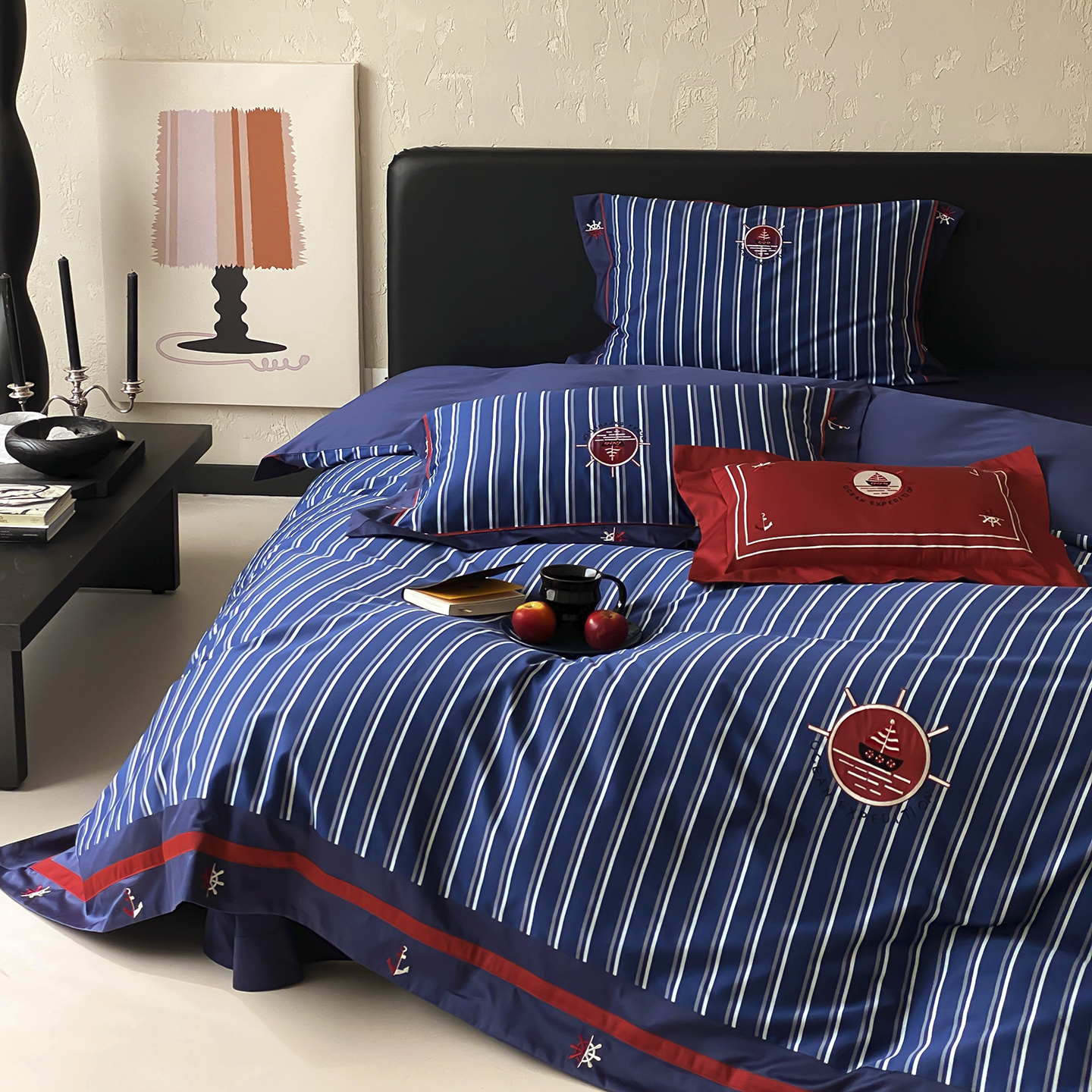 金喜鸟蓝色星球男孩简约四件套