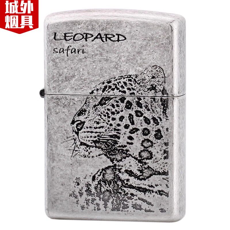 zippo打火机正版 古银金钱豹 韩版专柜正品 芝宝原装防风zppo男士