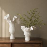 Modern, simple and high-end irregular ceramic vase ornaments, living room model room decorative sculptures, artistic flower vases thumbnail 4