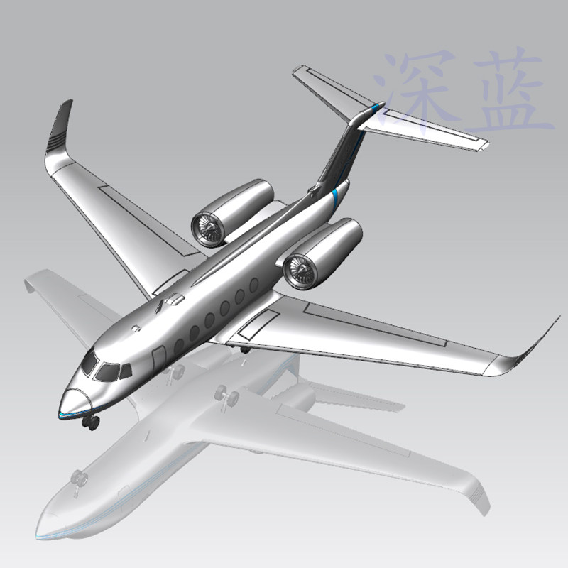 湾流G450客机仿真飞机数航模2D/3D绘图