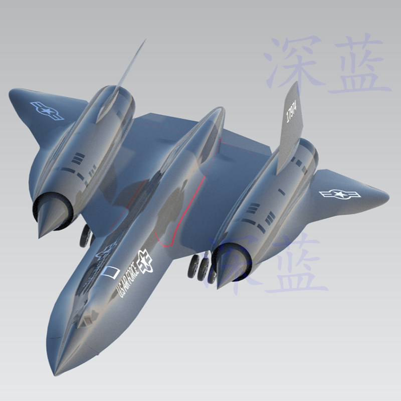SR71黑鸟侦察机数字航模型三维立体设计图文件