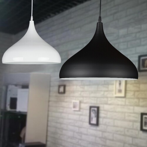 工业风餐厅饭店锅盖圆形彩色吊灯