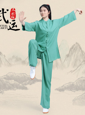 武运新款中袖夏季棉麻男女太极服