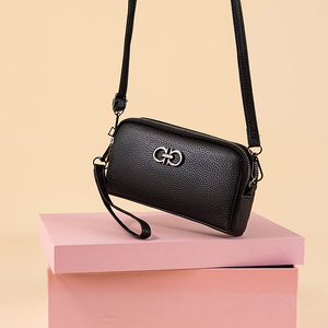 斜挎包女新款质感双层手机包时尚简约百搭单肩包小包妈妈款手拿包