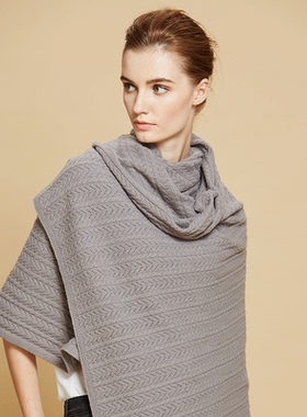 橘语新款羊绒羊毛厚款围巾高级办公室时尚知性披肩毯女春秋冬季长