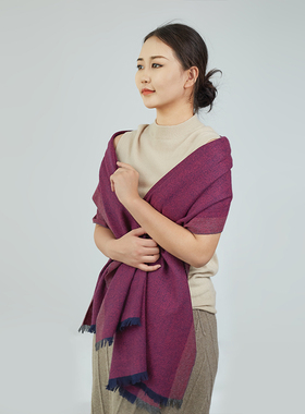 橘语新款礼品羊绒羊毛人字纹空调保暖披肩时尚围巾披肩秋冬季女长