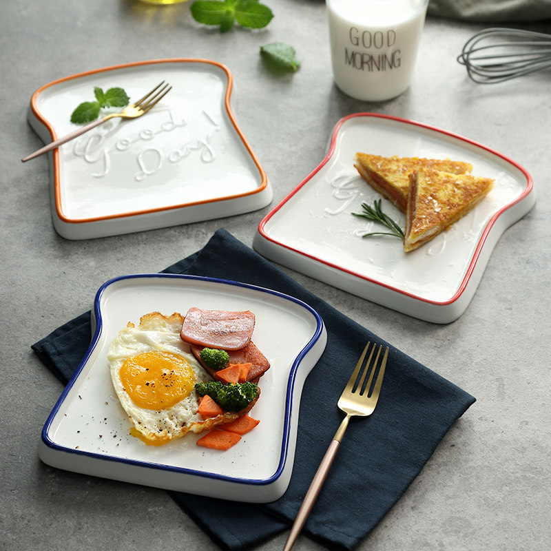 Toast panel creative ceramic home cheese breakfast plate