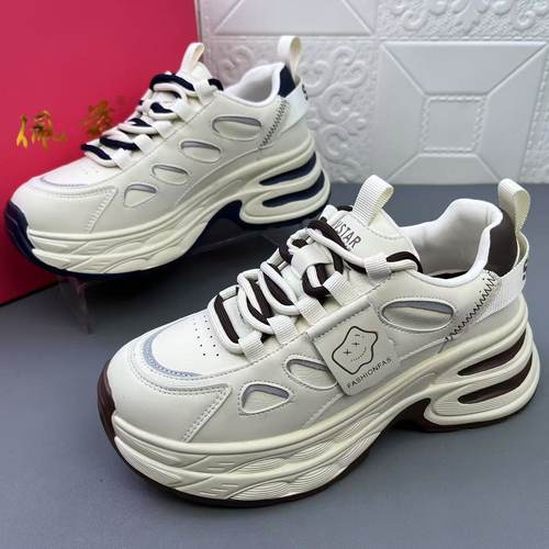 撤柜真皮时尚休闲女鞋运动老爹鞋