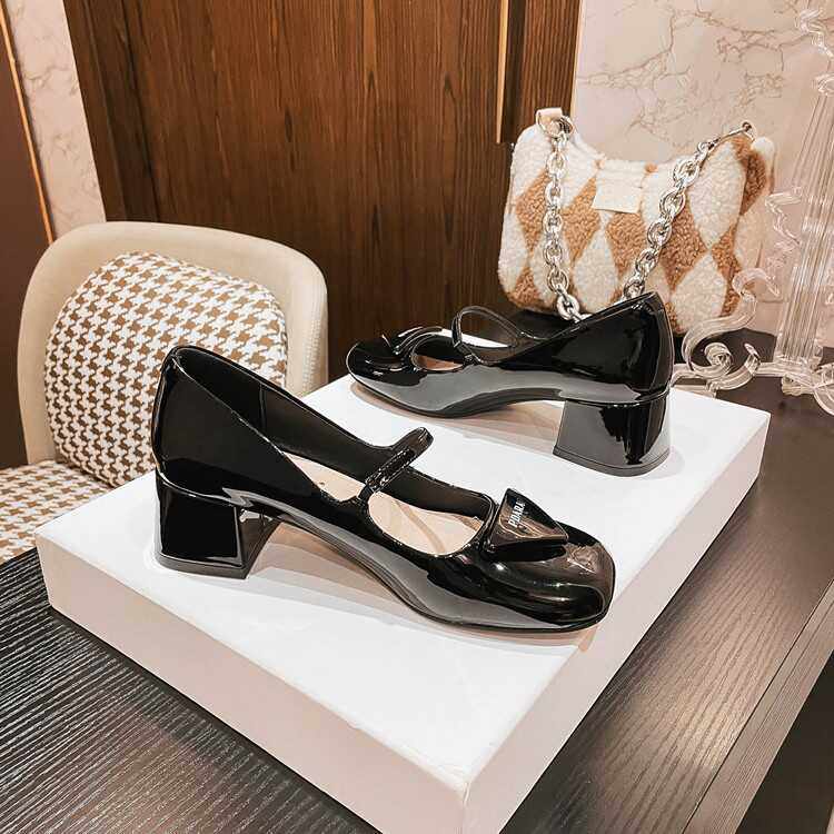 39元清仓-真皮漆皮法式玛丽珍鞋粗跟春款方头高跟小皮鞋复古中跟,女鞋,浅口单鞋,淘宝优惠券,粉丝福利购,淘宝优惠卷