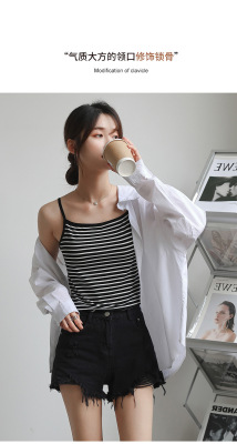 条纹吊带背心女装内搭紧身上衣