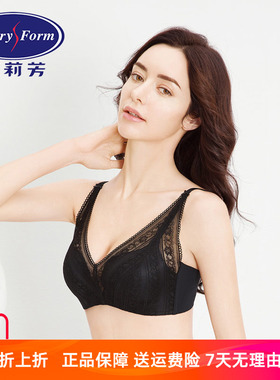 安莉芳蕾丝深V抹胸无钢圈文胸女下厚上薄款无痕内衣EB1110