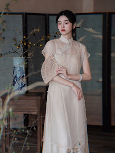 国风复古改良两件套气质仙女风旗袍连衣裙 新中式 枕梦村庄 婉君