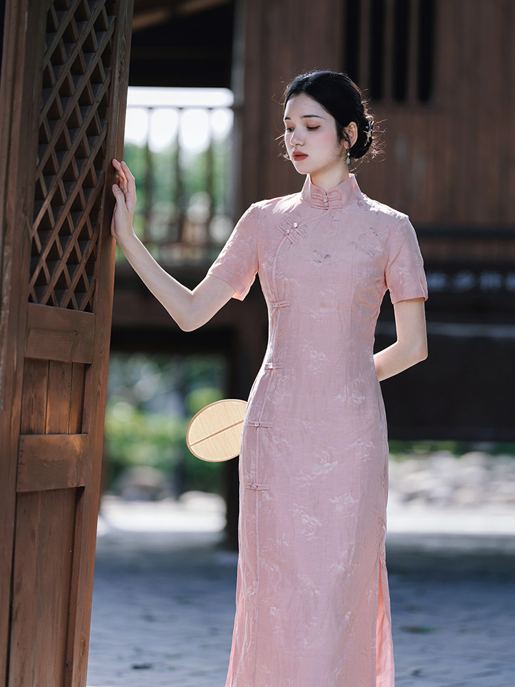 枕梦村庄复古文艺改良旗袍盘扣