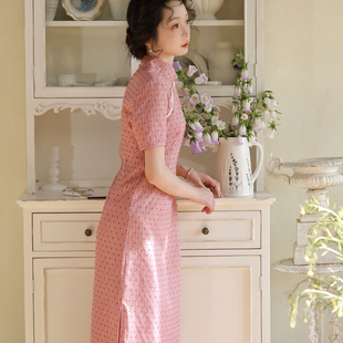枕梦村庄 树莓恋 复古国风新中式婉约中长款改良日常旗袍夏季新品