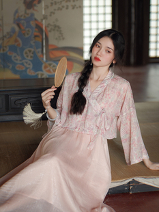 吊带连衣裙 复古气质仙女印花外衫 枕梦村庄 南柯子