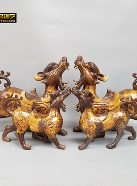 独角兽福字印花朝天吼招财工艺品