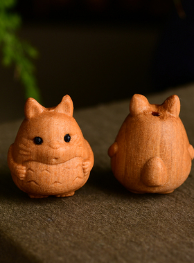 檀木龙猫通孔配件 DIY手串项链 DM134