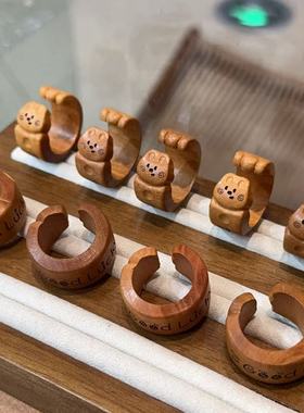 桃木兔子跑环 diy文玩串珠时尚配饰佛珠手链项链 DM932